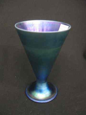 Appraisal: Steuben Aurene Art Glass Vase blue iridescent '' tall excellent