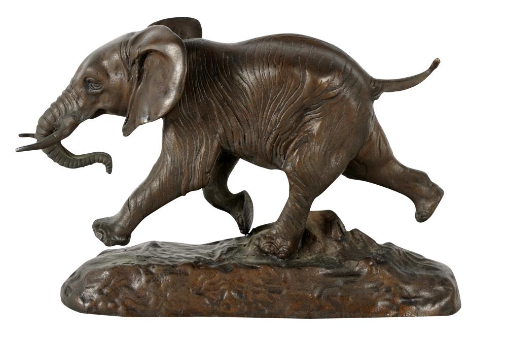 Appraisal: AFTER ANTOINE-LOUIS BARYE ELEPHANTpatinated bronze signed Barye to base inches