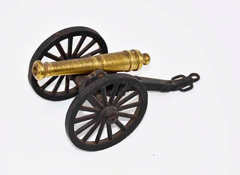 Appraisal: Cast Iron and Brass Toy Cannon MCF Cast Iron and