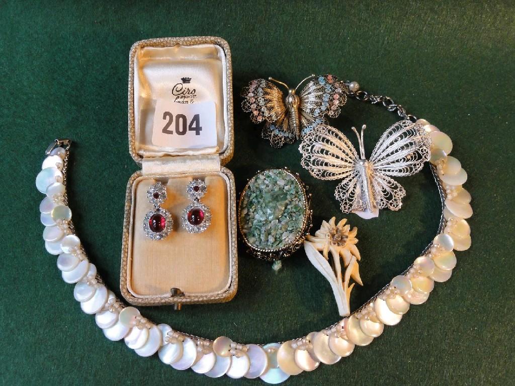 Appraisal: A small collection of miscellaneous costume jewellery including a filigree