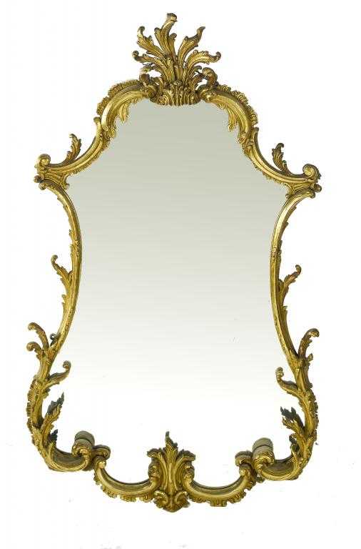 Appraisal: A VICTORIAN GILTWOOD MIRROR the unbevelled plate framed by C