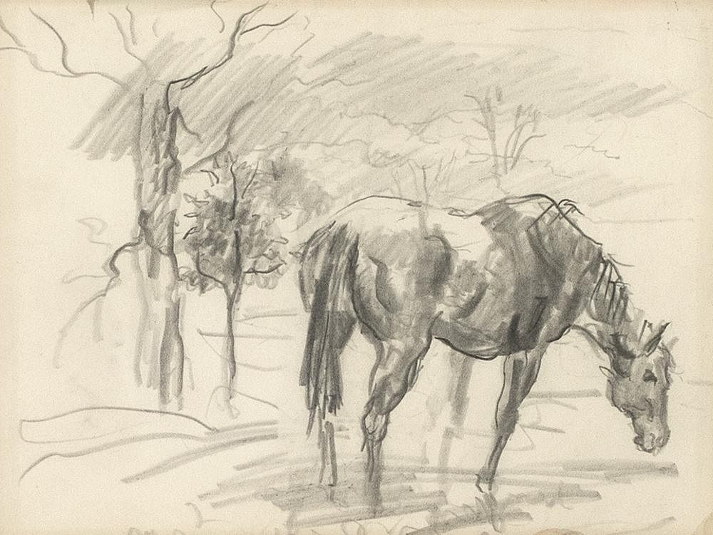 Appraisal: Randall Davey - Untitled Horse Sketch Randall Davey - Untitled