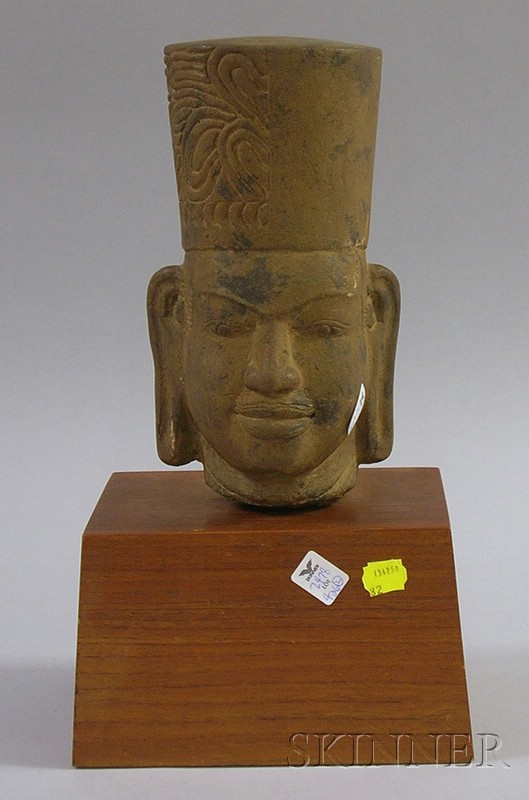 Appraisal: Cambodian Stone Head of Hari-Hara th century style sold with