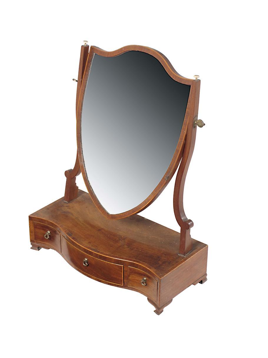 Appraisal: A George III mahogany toilet mirror