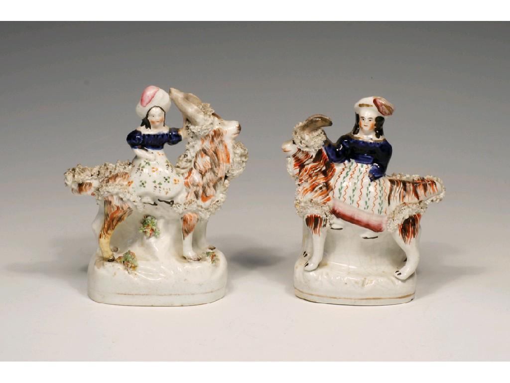 Appraisal: A PAIR OF STAFFORDSHIRE POTTERY MODELS of the Royal children