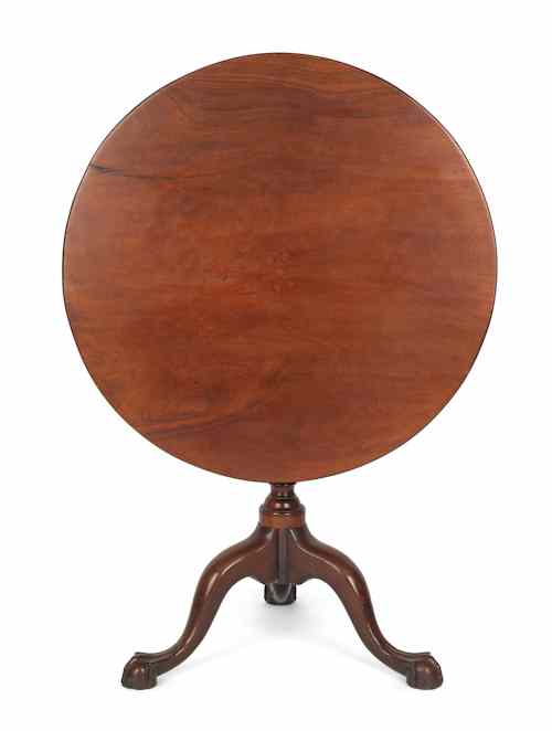 Appraisal: Pennsylvania Chippendale mahogany tilt top tea table ca with a