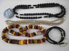 Appraisal: A mixed lot comprising a naturalistic amber necklace approx cm