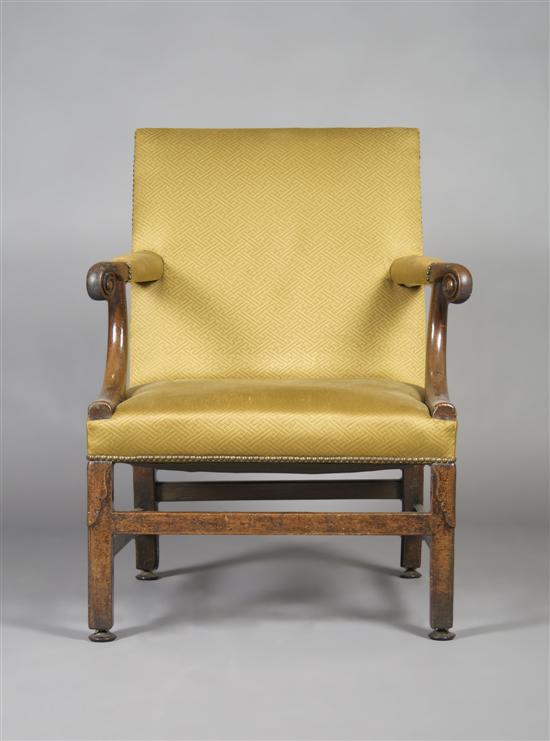 Appraisal: An English Walnut Library Chair Height inches