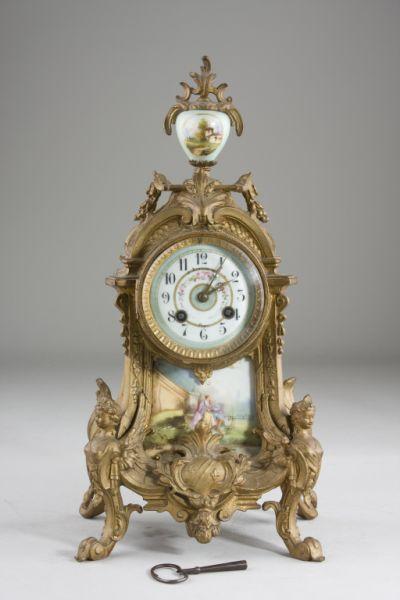 Appraisal: French Mantel Clock ca late th c key-wound brass time