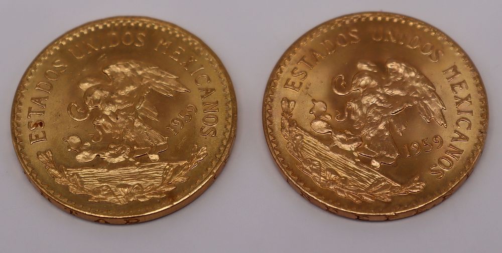 Appraisal: GOLD Mexican Gold Peso Coins Includes Mexican gold peso coins