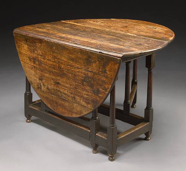 Appraisal: A William and Mary oak gateleg table late th century