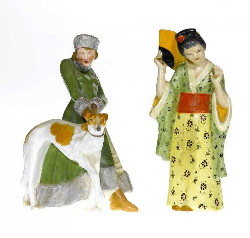 Appraisal: TWO ROYAL CROWN DERBY FIGURES OF OLGA AND A GEISHA