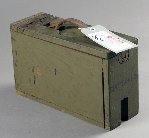 Appraisal: US Oak cal Machine gun ammo box- original steel hardward