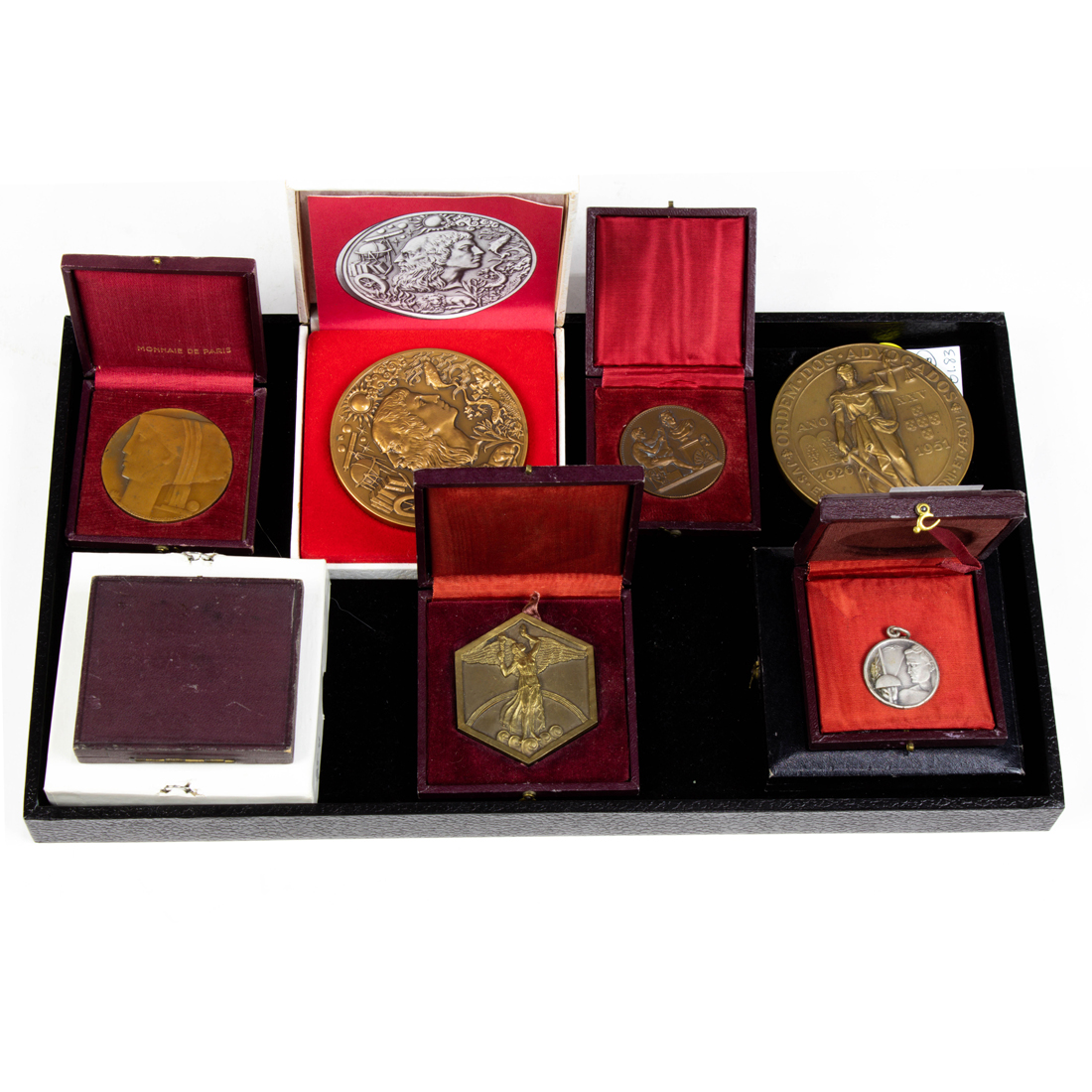 Appraisal: LOT OF COLLECTION OF SEVEN BRONZE ART MEDALS lot of