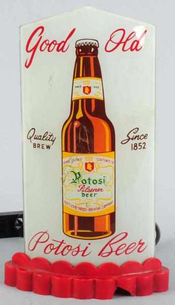 Appraisal: Potosi Beer Light-Up Bullet Sign Glass is detached from base