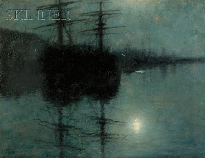 Appraisal: William Edward Norton American - Night A Boston Harbor View