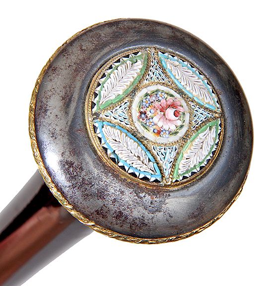 Appraisal: Micro-Mosaic Dress Cane- Ca - A decorative handle of oxidized