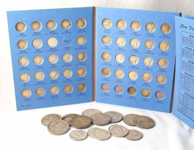 Appraisal: U S SILVER COIN COLLECTION an album of Mercury and