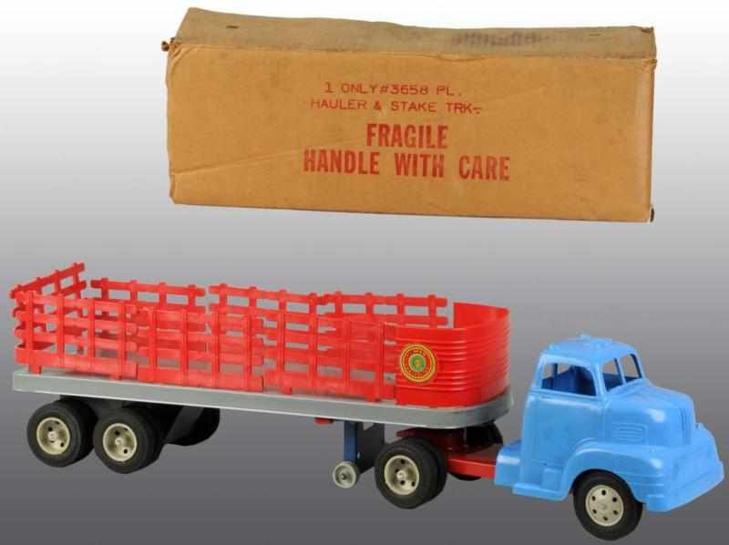 Appraisal: Marx No Hauler Stake Truck Toy Description American Plastic and