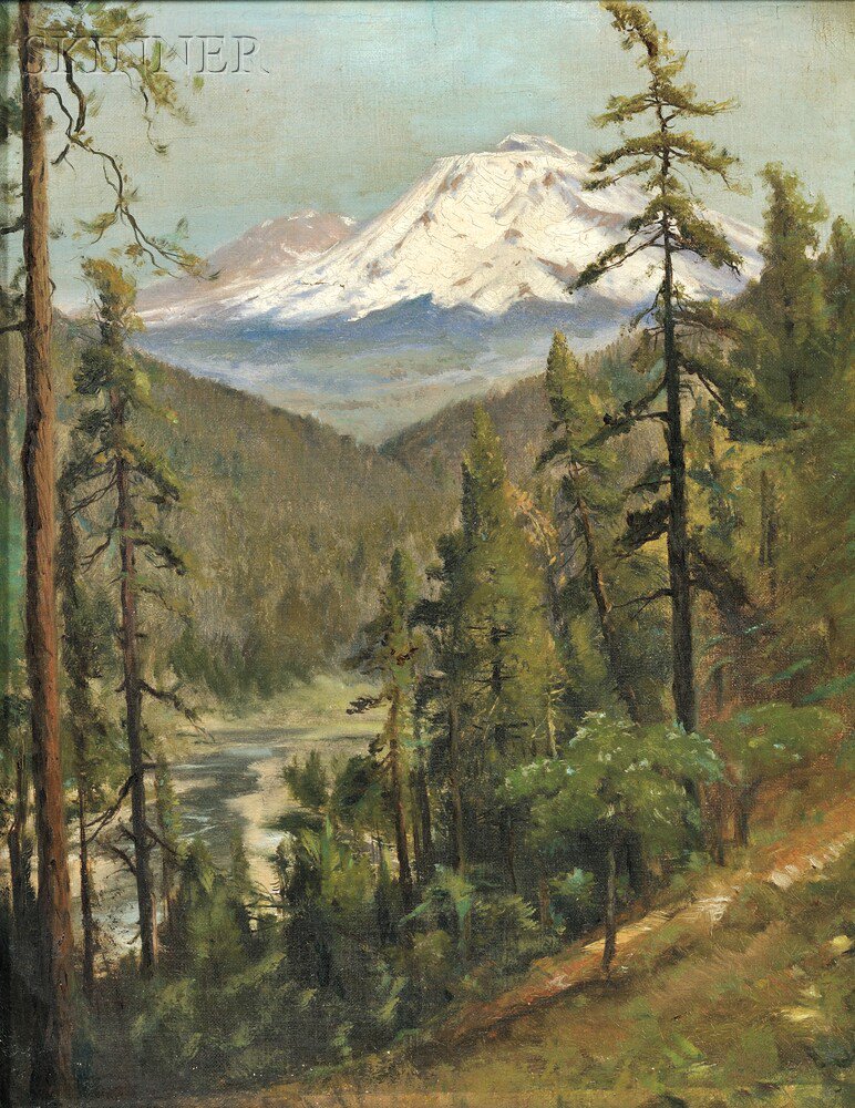 Appraisal: Attributed to William Keith American - Sacramento River Canyon with