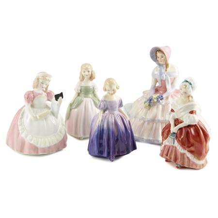 Appraisal: Group of Five Royal Doulton Porcelain Figures of Girls Estimate