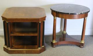 Appraisal: BAKER A matched Set of Empire Style End Tables Signed