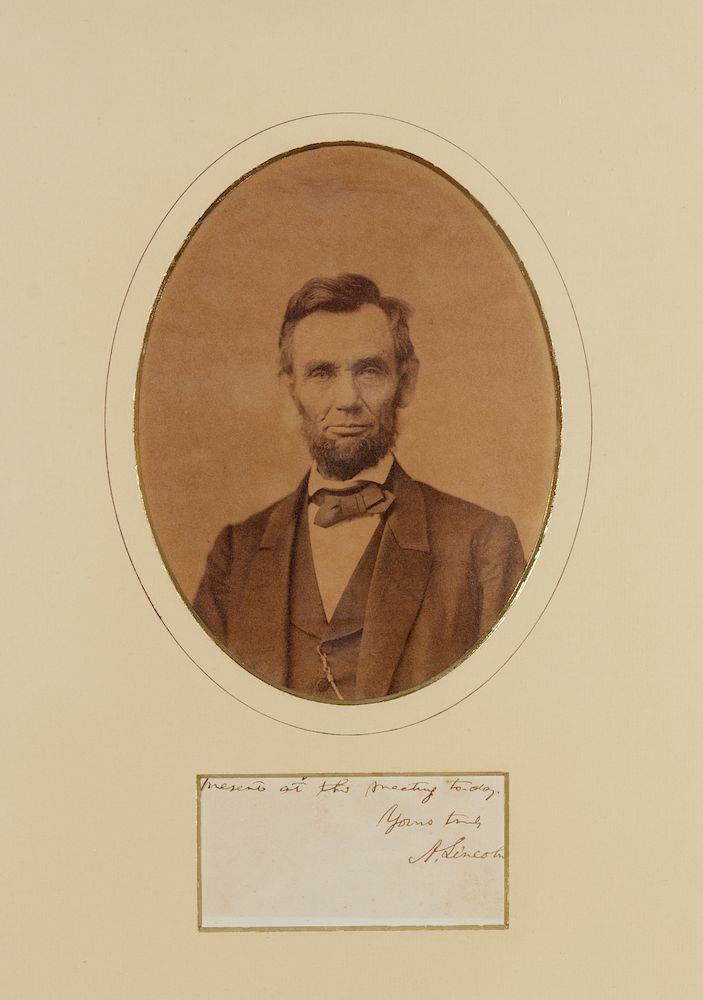 Appraisal: LINCOLN Abraham - Signaure A Lincoln cut from a letter