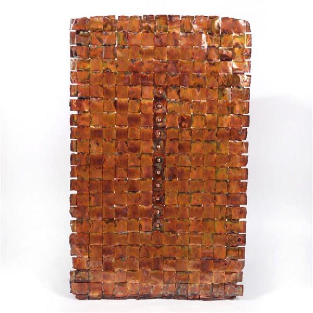 Appraisal: JOHN SEARLES ATTR WOVEN COPPER WALL ART METAL SCULPTURE H