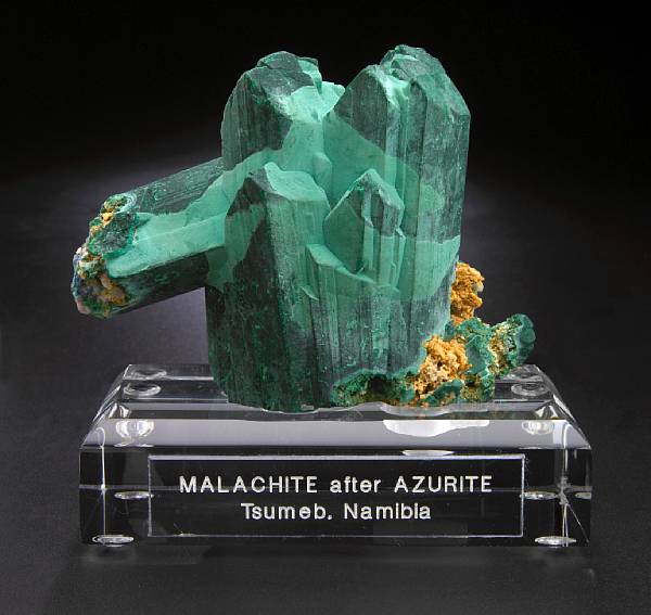 Appraisal: Malachite Pseudomorph after Azurite Tsumeb Namibia A cluster of very