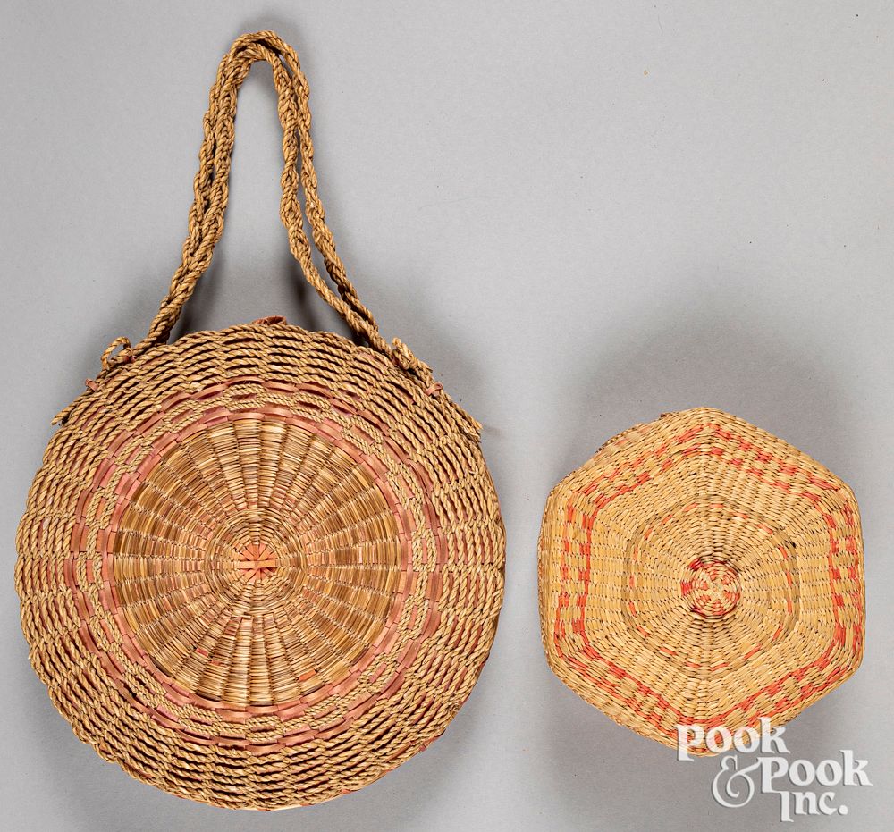 Appraisal: Two Native American Indian baskets Two Native American Indian baskets