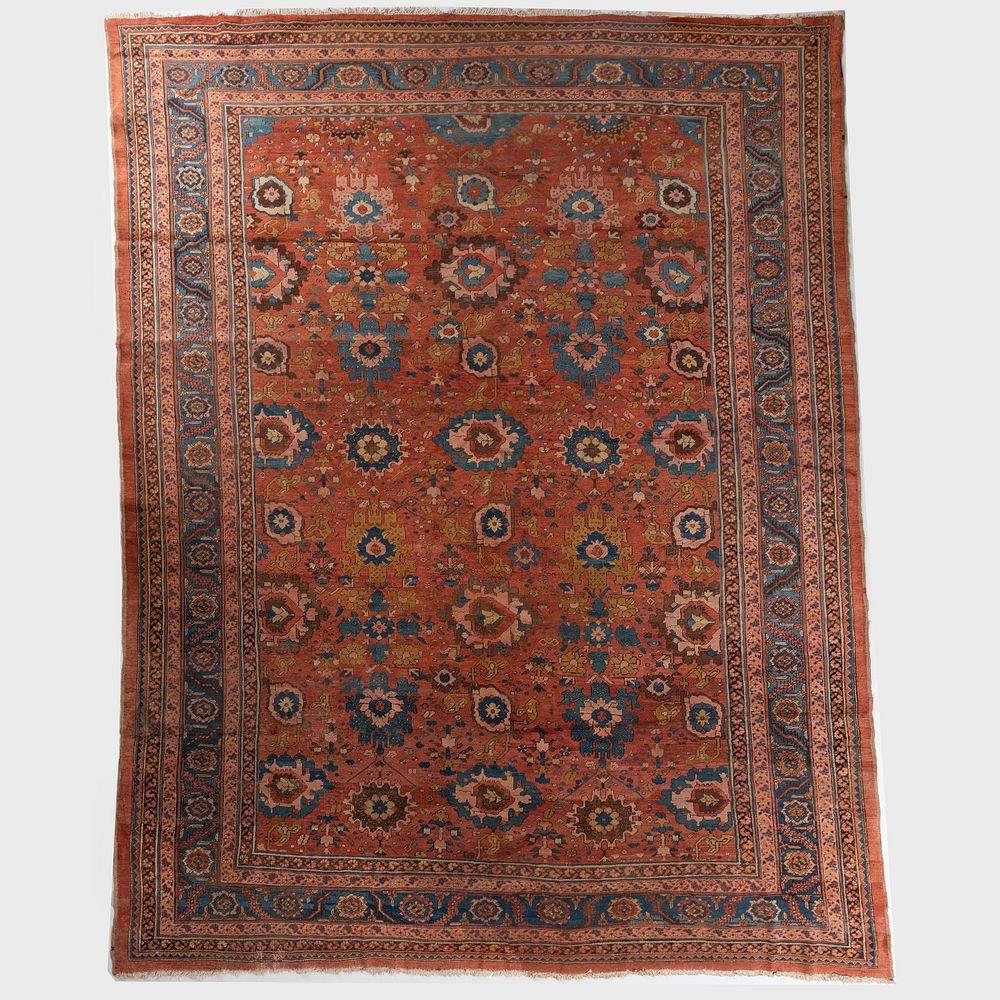 Appraisal: Persian Isfahan Carpet ft in x ft in Condition Areas