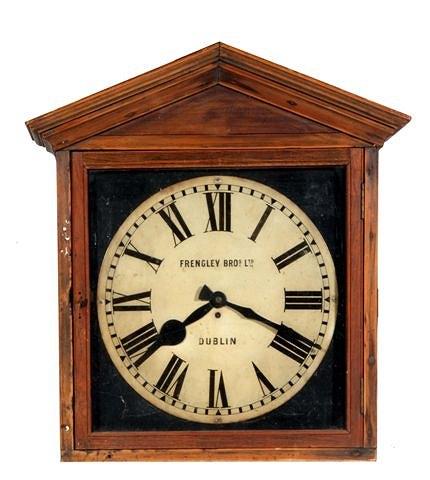 Appraisal: AN IRISH COUNTRY HOUSE DOMESTIC OFFICE WALL MOUNTED CLOCK the