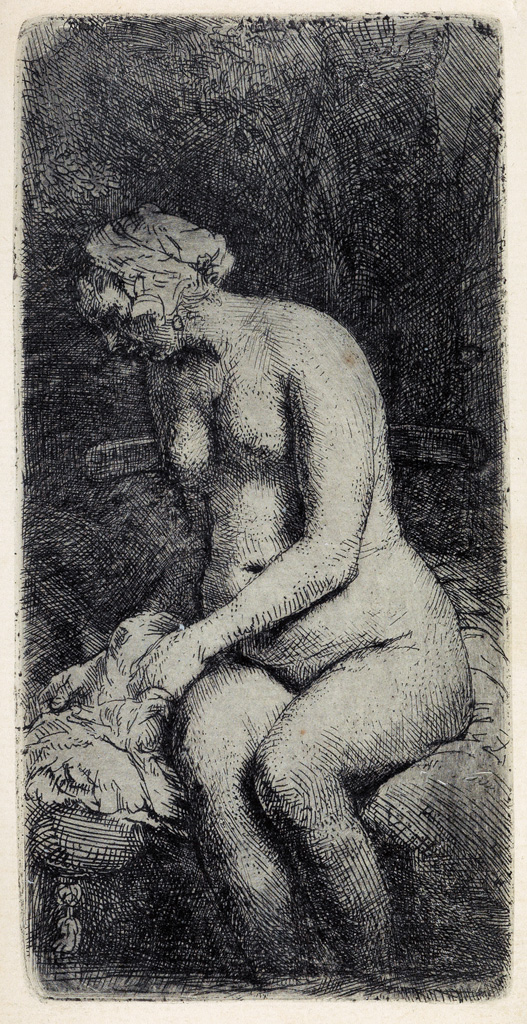 Appraisal: REMBRANDT VAN RIJN Woman Bathing her Feet at a Brook