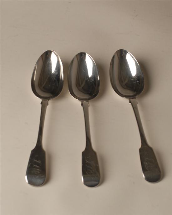 Appraisal: Three th C English Sterling Serving Spoons with date mark