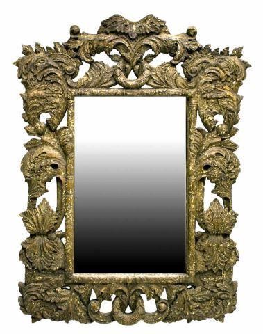 Appraisal: British Colonial heavily carved beech wood mirror th c having