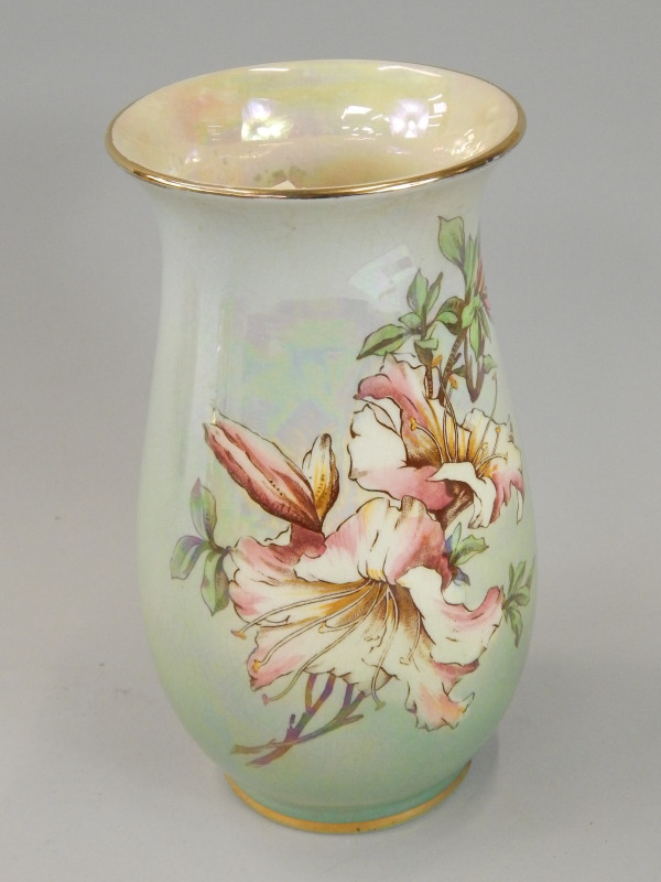 Appraisal: A Royal Winton lustre vase printed with flowers etc cm