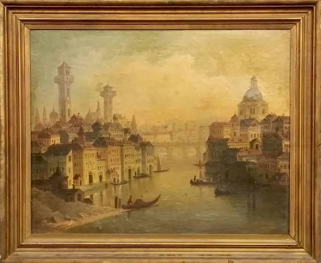 Appraisal: Italian Venetian Scene o c An Italian Venetian scene late