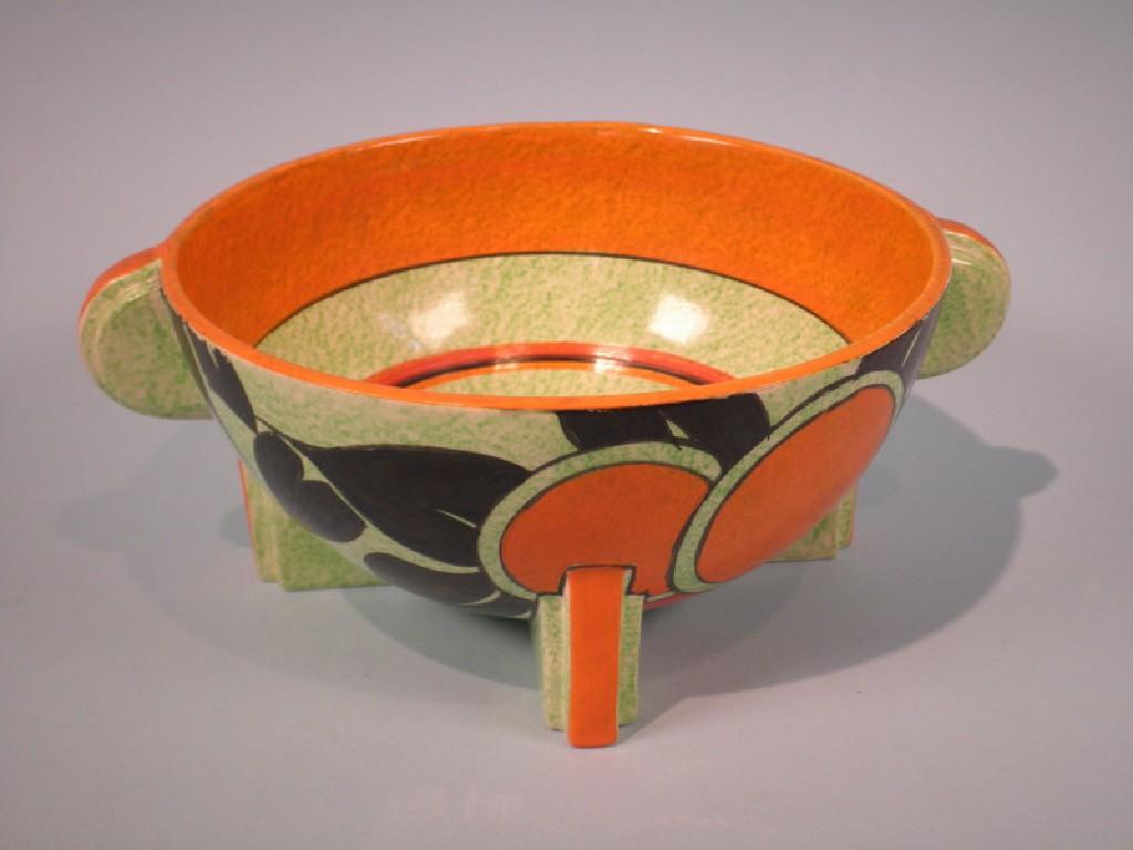 Appraisal: A Clarice Cliff Mango pattern bowl on a cafe au