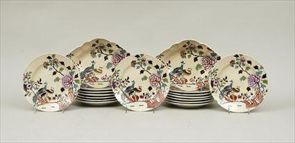 Appraisal: Spode Transfer-Printed and Polychromed Pearlware Part Dessert Service Comprising two