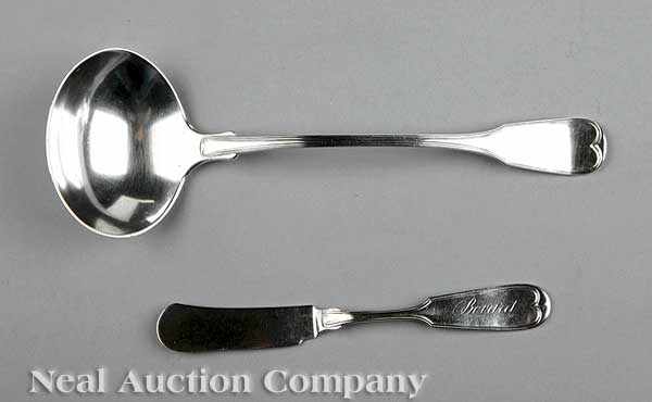 Appraisal: An American Coin Silver Soup Ladle in the Fiddle Thread