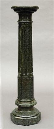 Appraisal: Green Marble Pedestal in in diam Provenance Property from the