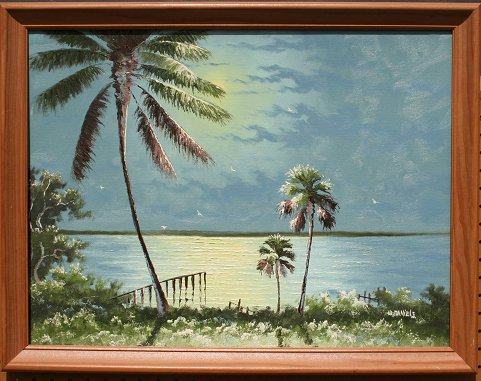 Appraisal: DANIELS Willy American th C Florida Highwaymen Moonlit River Scene