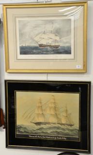 Appraisal: Four ship prints to include Frederick Schiller Cozzens - colored