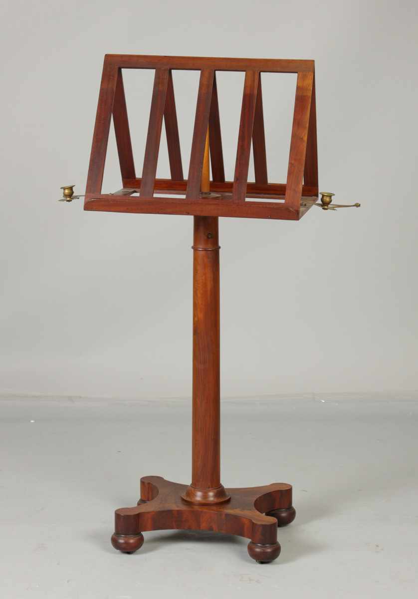 Appraisal: Empire Mahogany Music Stand Early th cent Adjustable mechanism Condition