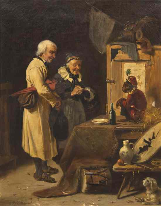 Appraisal: Eberhard Stammel German - Watching the Monkey on the Table