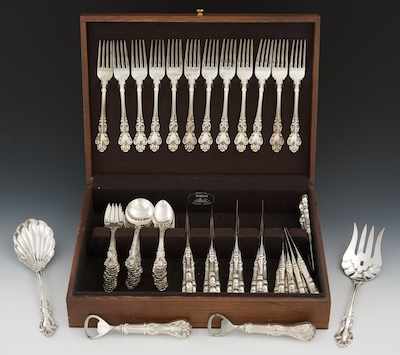 Appraisal: A Sterling Silver Dinner Tableware Service for Twelve Spanish Baroque