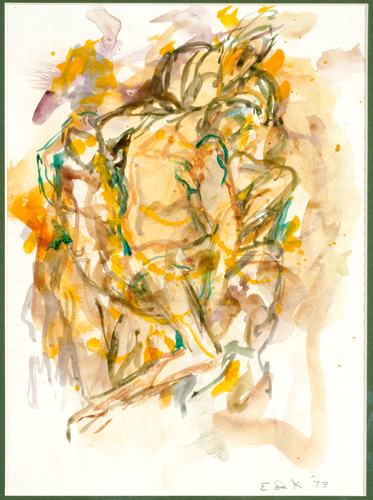 Appraisal: Elaine de Kooning American - Basketball collage with watercolor on