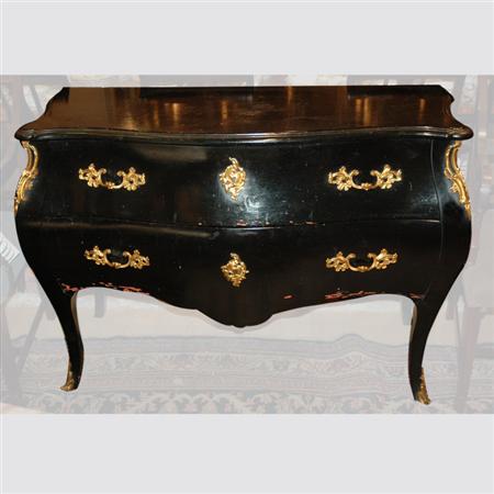 Appraisal: Louis XV Style Black Painted Commode Estimate -