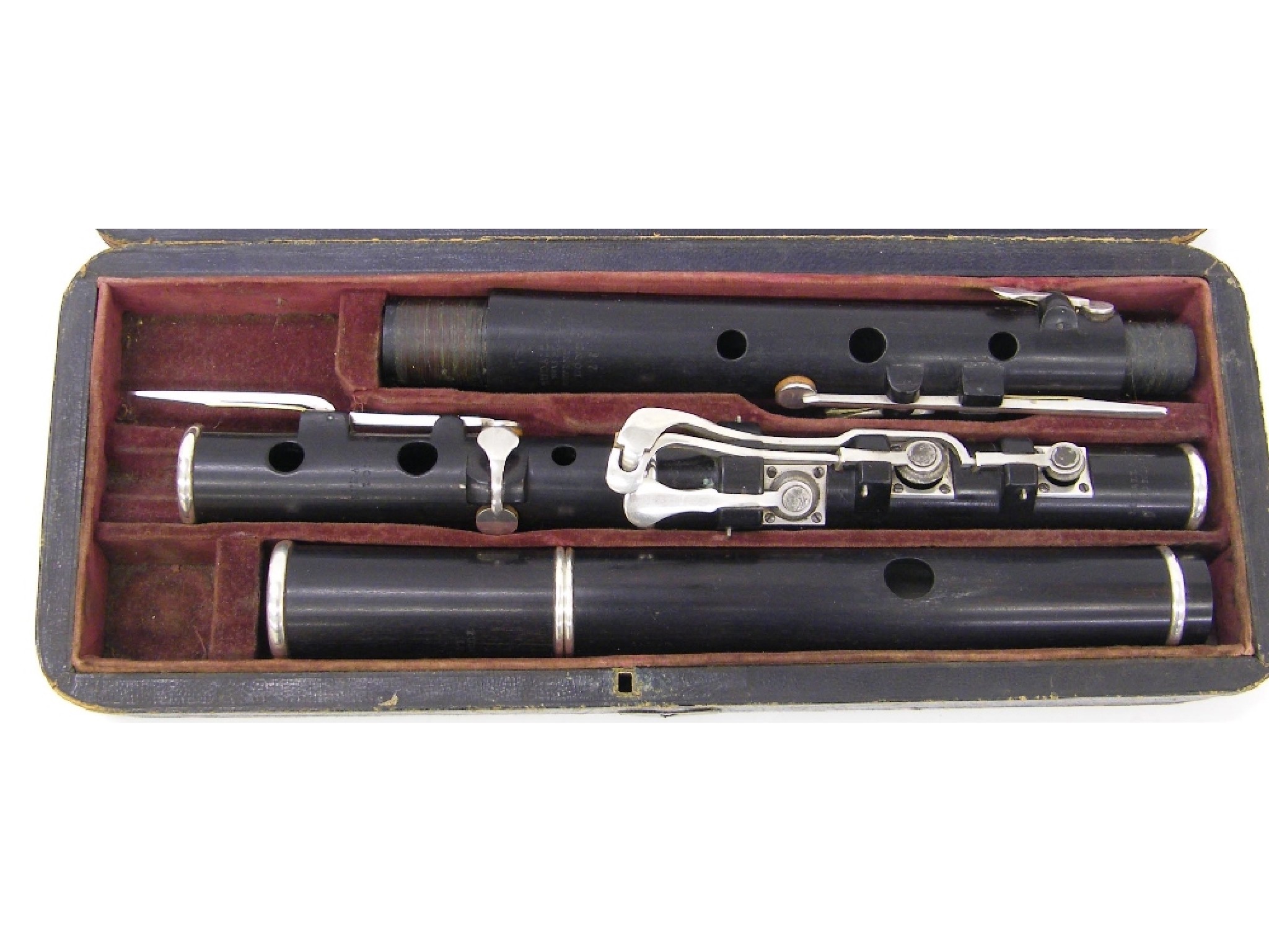 Appraisal: Good th century English ebony eight keyed flute by and