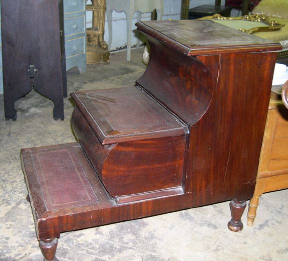 Appraisal: Victorian Mahogany Bedside Steps mid- th century with three steps